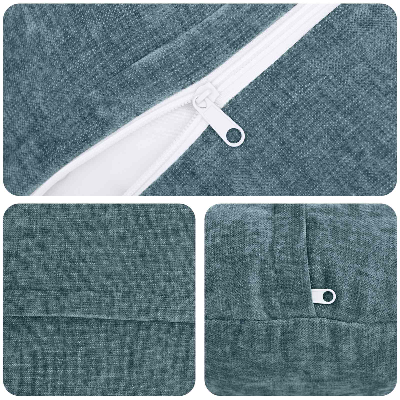 vidaXL Cushion Cover 6 pcs HEERLEN Blue Ø 50 cm Chenille Fabric 6