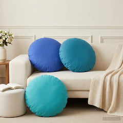 vidaXL Throw Pillow 2 pcs HEERLEN Royal Blue Dia. 60 cm Polyester 3