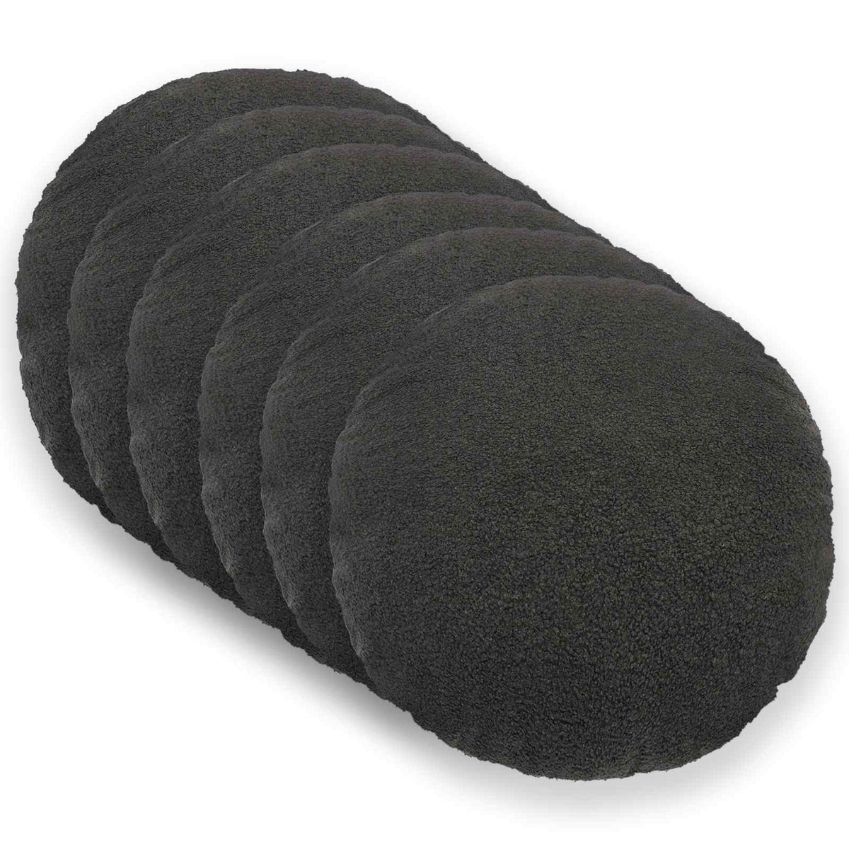 vidaXL Cushion Cover 6 pcs HEERLEN Dark Grey Dia. 60 cm Bouclé 2