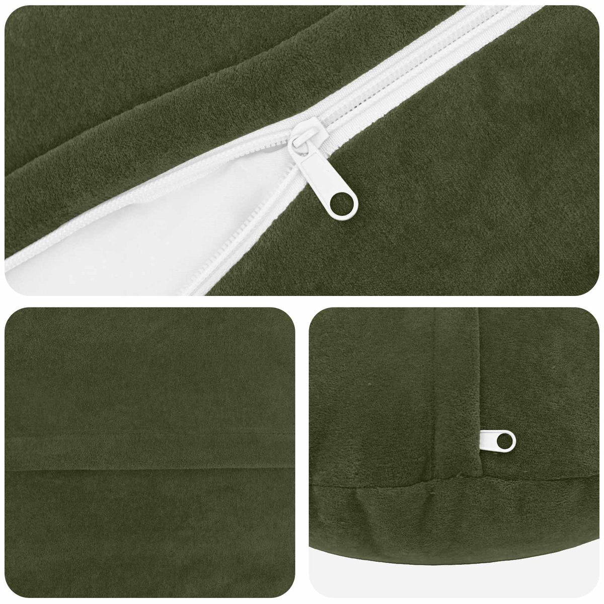 vidaXL Cushion Cover 6 pcs HEERLEN Green Dia. 60 cm Microfiber Fleece 4