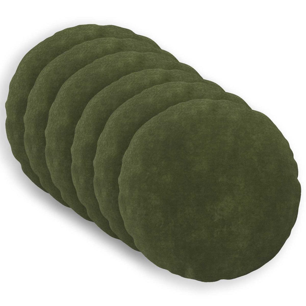 vidaXL Cushion Cover 6 pcs HEERLEN Green Dia. 60 cm Microfiber Fleece 1