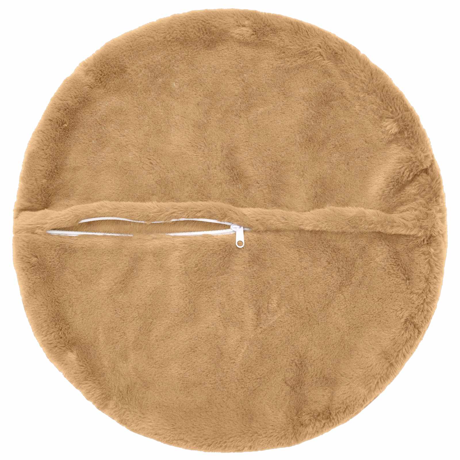 vidaXL Cushion Cover 6 pcs HEERLEN Taupe Ø 60 cm Faux Rabbit Fur 4