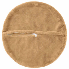 vidaXL Cushion Cover 6 pcs HEERLEN Taupe Ø 60 cm Faux Rabbit Fur 4