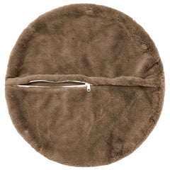 vidaXL Cushion Cover 6 pcs HEERLEN Light Brown Ø 60 cm Faux Rabbit Fur 4