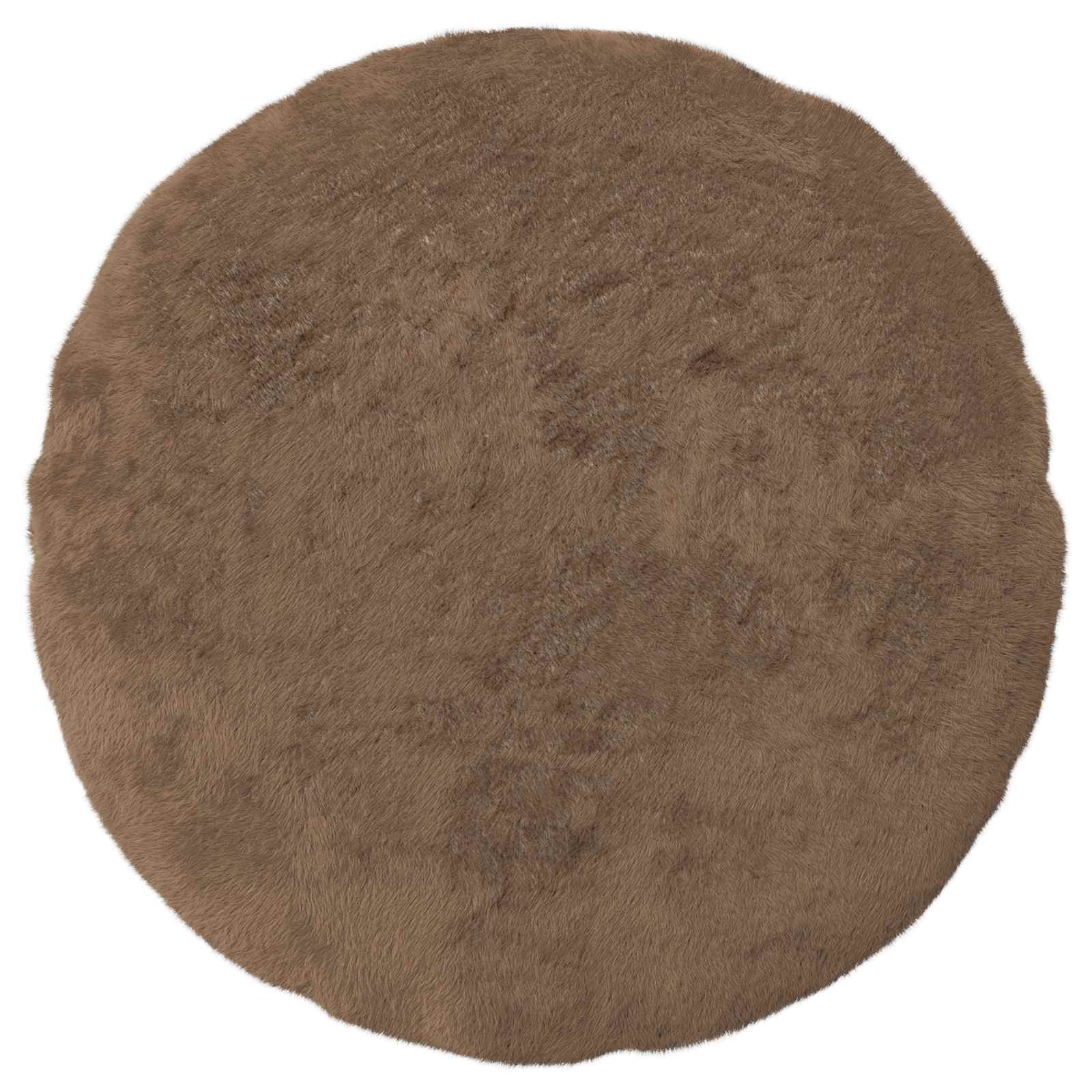 vidaXL Cushion Cover 6 pcs HEERLEN Light Brown Ø 60 cm Faux Rabbit Fur 3
