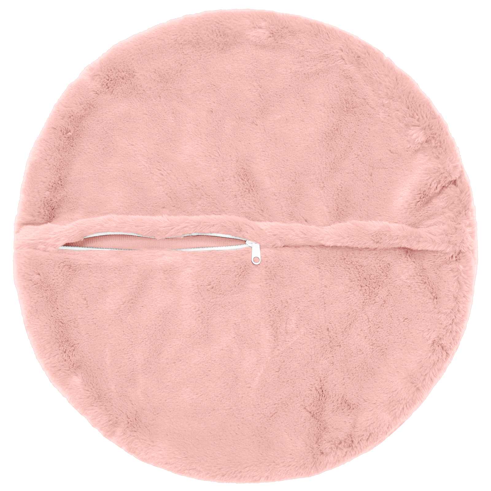 vidaXL Cushion Cover 6 pcs HEERLEN Pink Ø 60 cm Faux Rabbit Fur 4