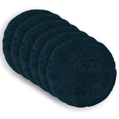 vidaXL Cushion Cover 6 pcs HEERLEN Navy Blue Ø 60 cm Faux Rabbit Fur 2