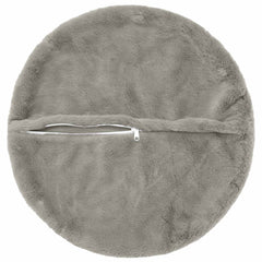vidaXL Cushion Cover 6 pcs HEERLEN Light Grey Ø 60 cm Faux Rabbit Fur 4