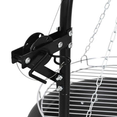 vidaXL Fire Pit with Adjustable Grill Grate ⌀55.5 x 107.5 cm Steel 4