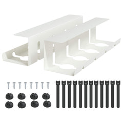 vidaXL Under Desk Cable Management Tray 2 pcs White 43 x 12 x 10 cm 2