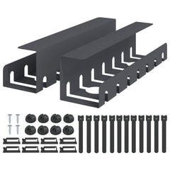 vidaXL Under Desk Cable Management Tray 2 pcs Anthracite 2