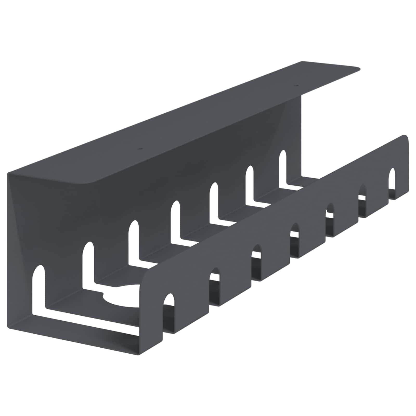 vidaXL Under Desk Cable Management Tray 2 pcs Anthracite 4