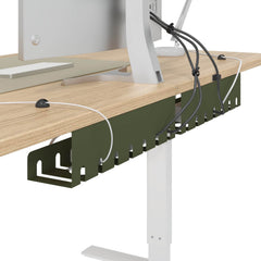 vidaXL Under Desk Cable Management Tray 2 pcs Olive Green 3