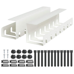 vidaXL Under Desk Cable Management Tray 2 pcs White 43 x 10 x 10 cm 2