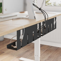 vidaXL Under Desk Cable Management Tray 2 pcs Black 43 x 10 x 15 cm 4