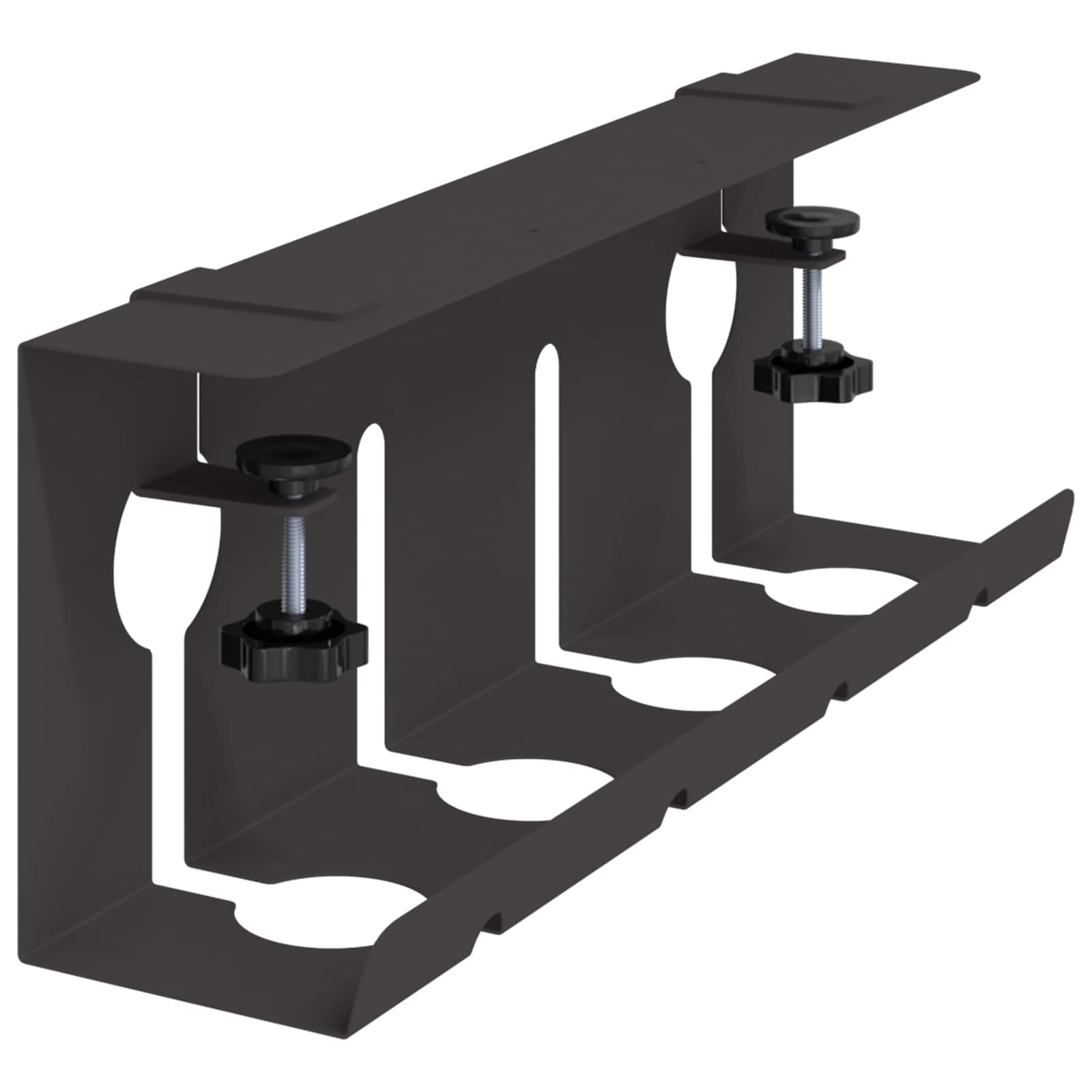 vidaXL Under Desk Cable Management Tray 2 pcs Black 43 x 10 x 15 cm 5