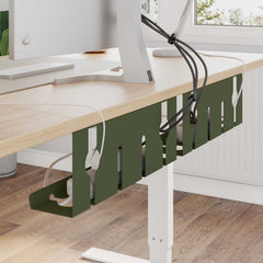 vidaXL Under Desk Cable Management Tray 2 pcs Olive Green 4