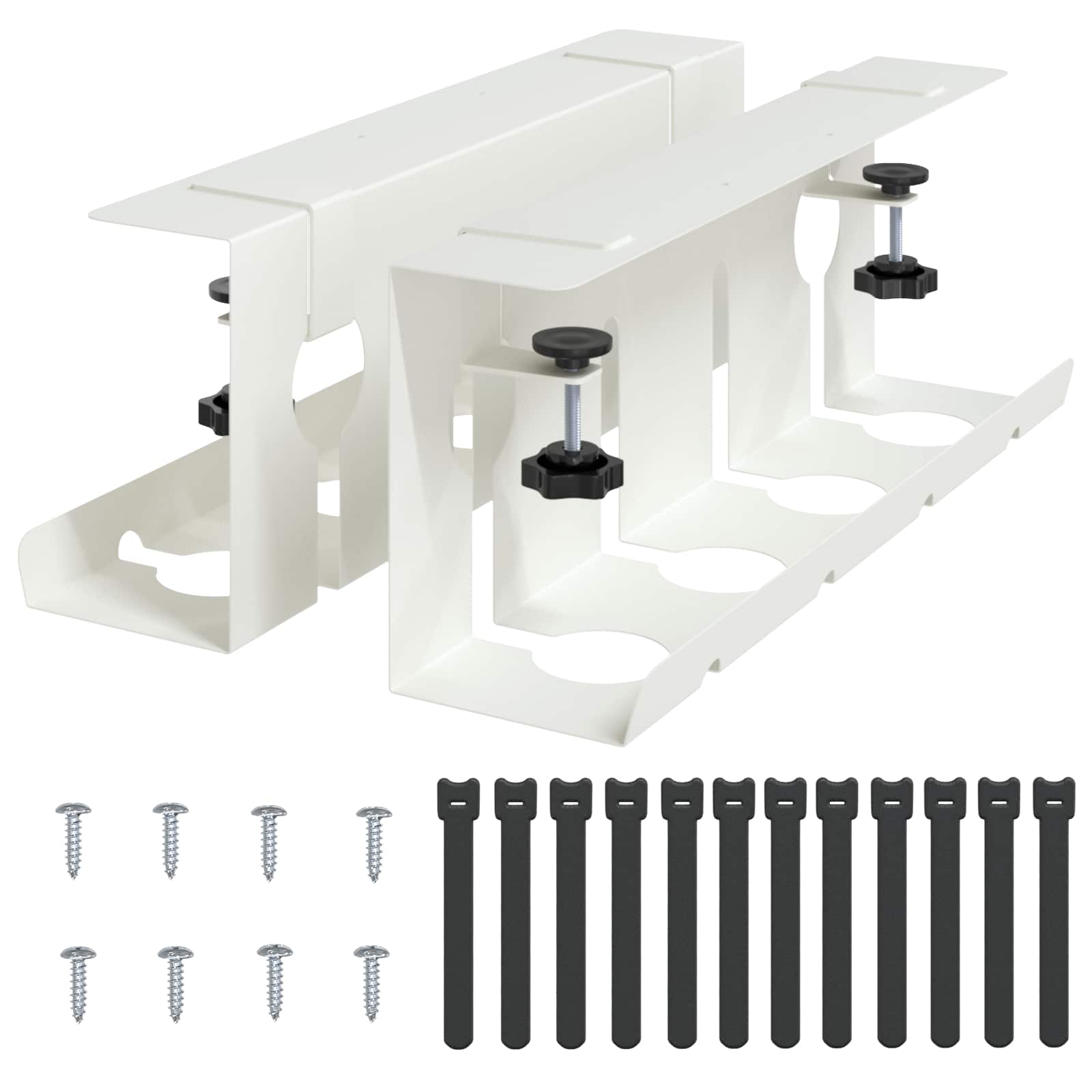 vidaXL Under Desk Cable Management Tray 2 pcs White 43 x 10 x 15 cm 2