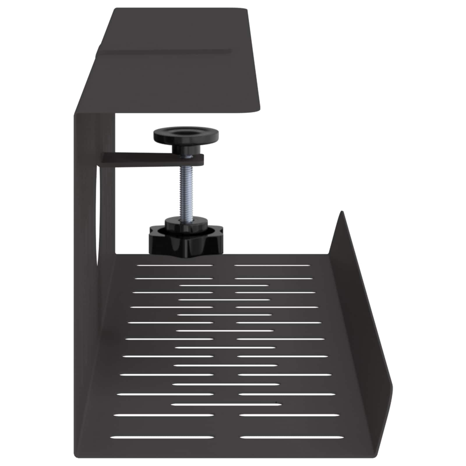 vidaXL Under Desk Cable Management Tray 2 pcs Black 35 x 12 x 13 cm 6