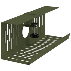 vidaXL Under Desk Cable Management Tray 2 pcs Olive Green 4
