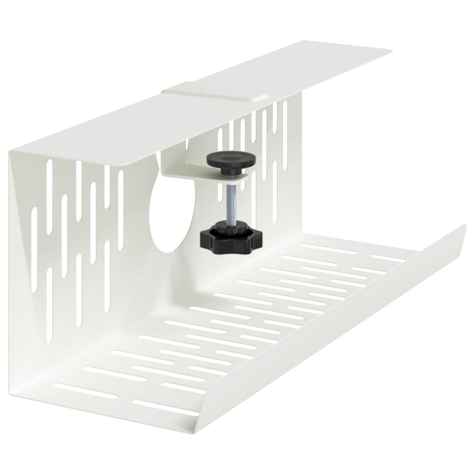 vidaXL Under Desk Cable Management Tray 2 pcs White 35 x 12 x 13 cm 4