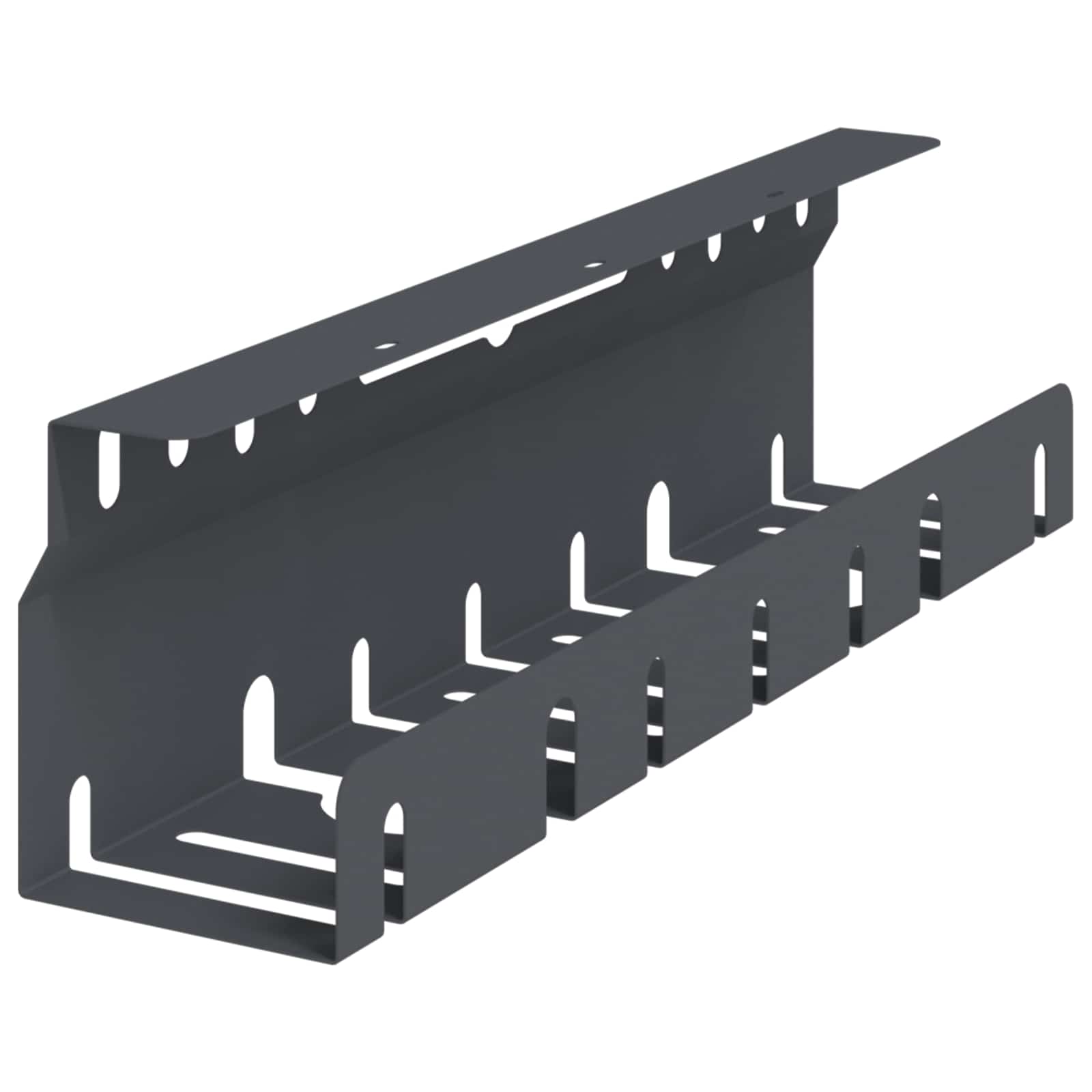 vidaXL Under Desk Cable Management Tray 2 pcs Anthracite 4