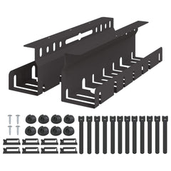 vidaXL Under Desk Cable Management Tray 2 pcs Black 43 x 9 x 11.5 cm 2