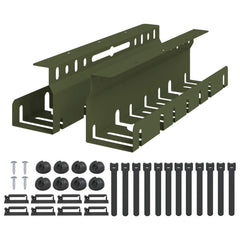 vidaXL Under Desk Cable Management Tray 2 pcs Olive Green 2