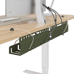 vidaXL Under Desk Cable Management Tray 2 pcs Olive Green 3