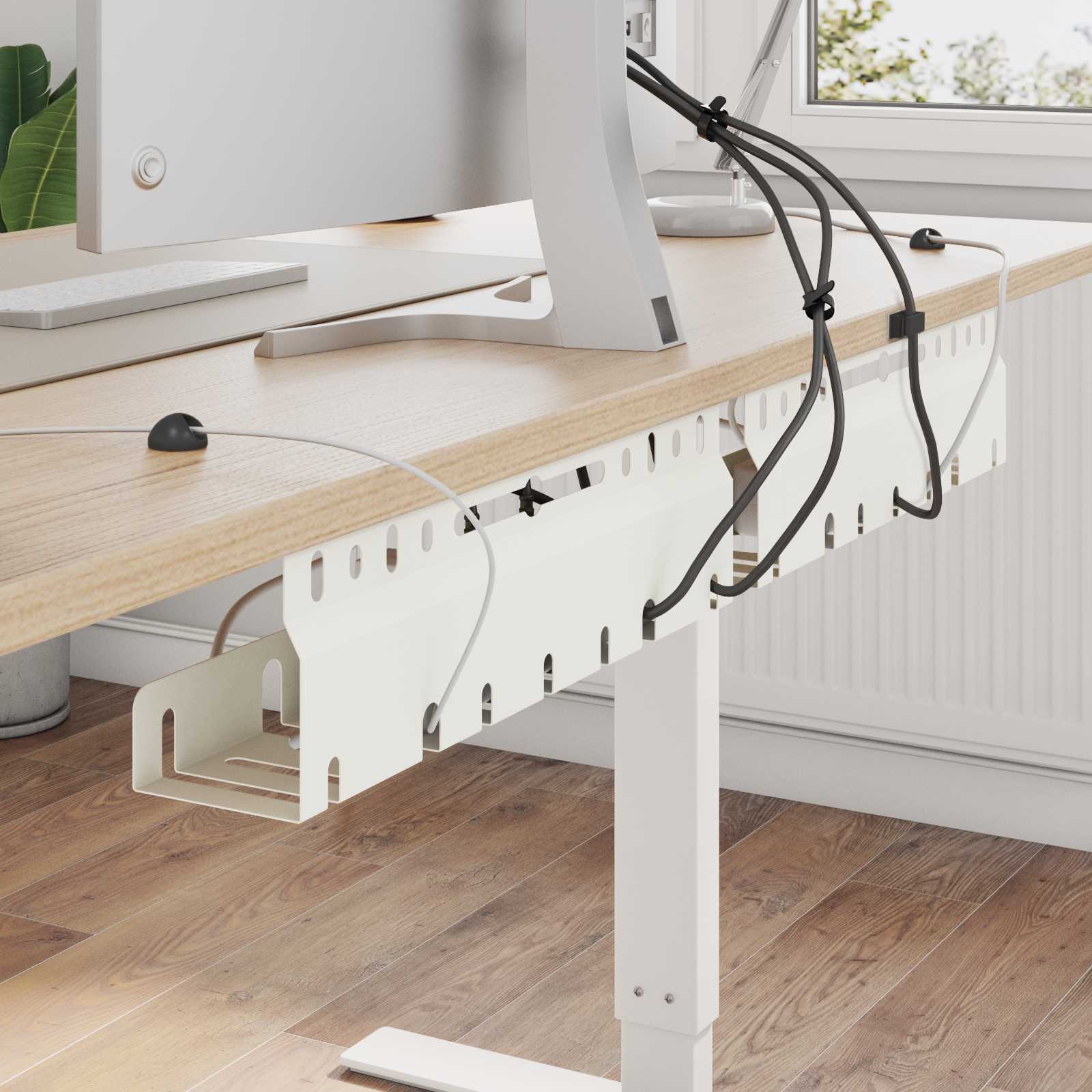 vidaXL Under Desk Cable Management Tray 2 pcs White 43 x 9 x 11.5 cm 1