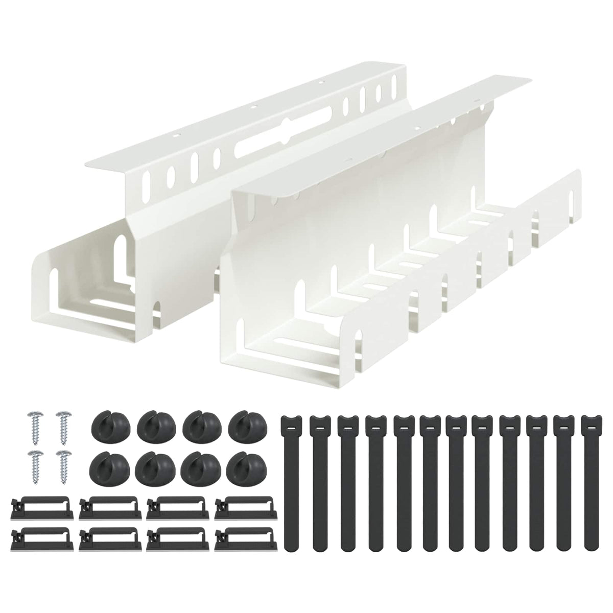 Under Desk Cable Management Tray 2 pcs White