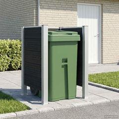 Garbage Bin Fence 85 x 85 x 115 cm Aluminium and WPC Grey 85 cm U shape
