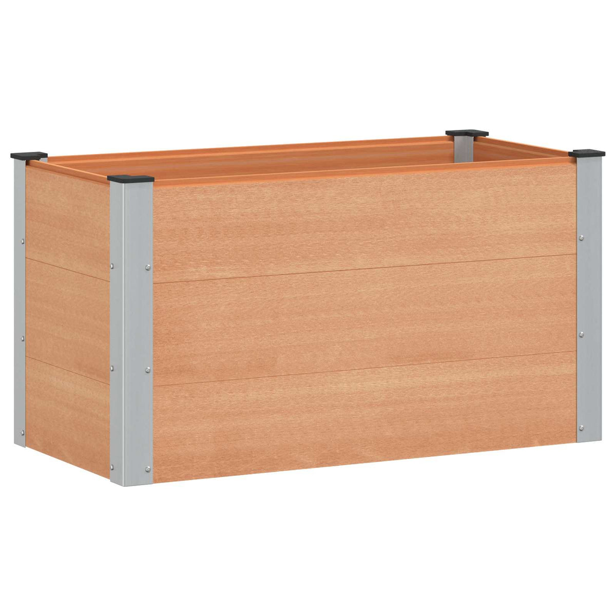 Garden Raised Bed WPC and Aluminium Brown Depth 50 cm 100 cm 54 cm