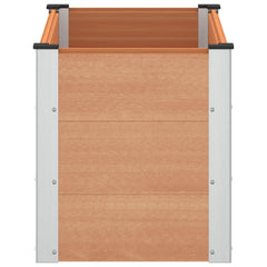 Garden Raised Bed WPC and Aluminium Brown Depth 50 cm 100 cm 54 cm