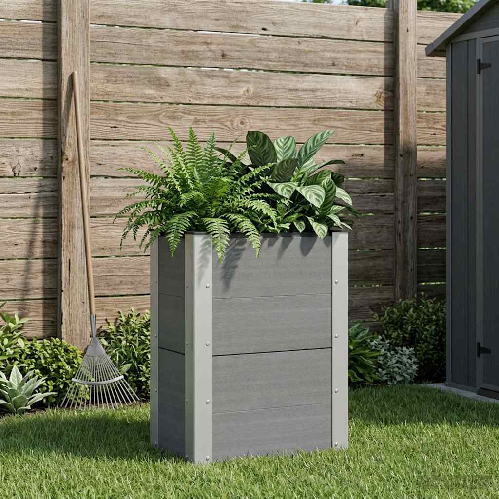 Garden Raised Bed WPC and Aluminium Grey Depth 30 cm 50 cm 72 cm