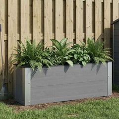 Garden Raised Bed WPC and Aluminium Grey Depth 30 cm 100 cm 36 cm