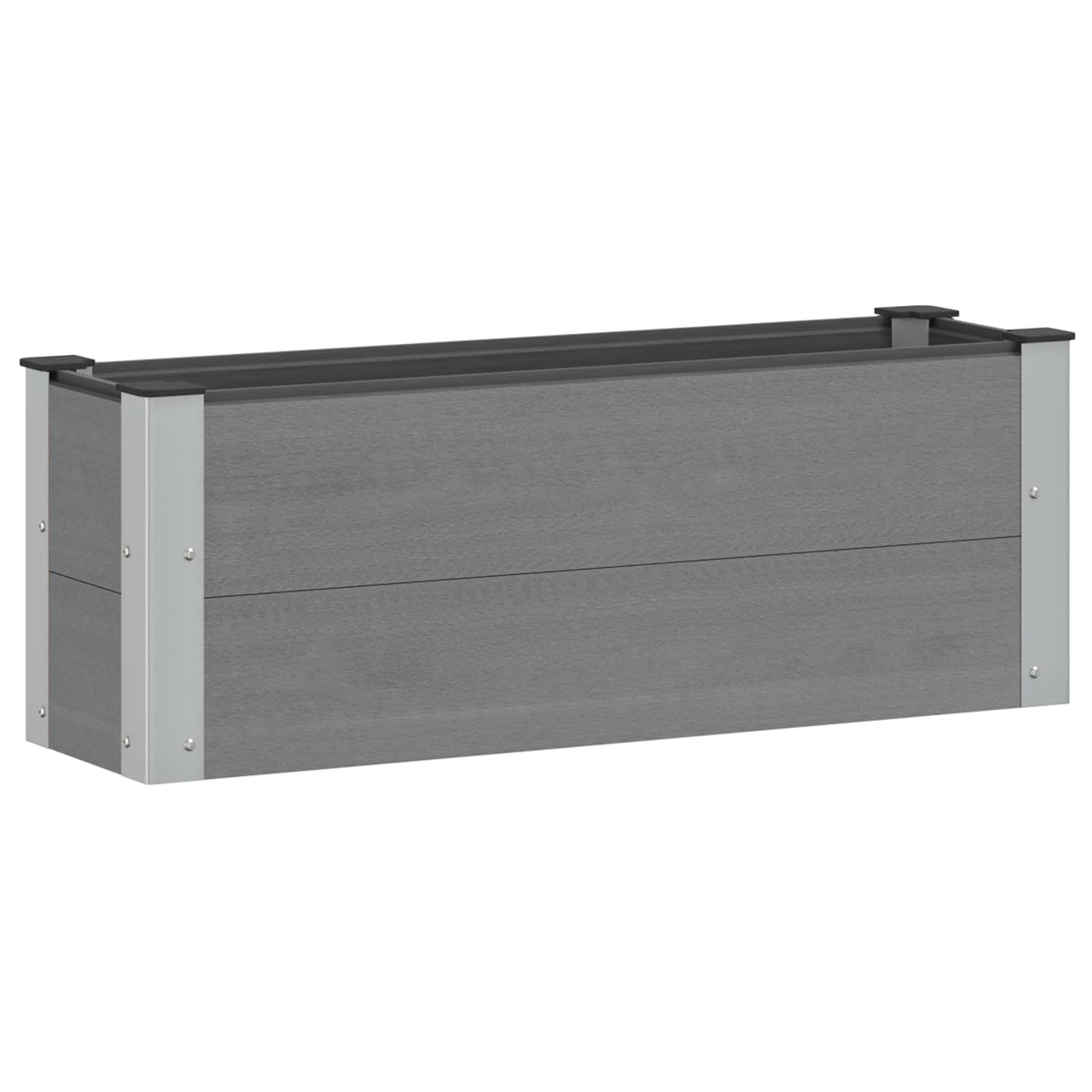 Garden Raised Bed WPC and Aluminium Grey Depth 30 cm 100 cm 36 cm