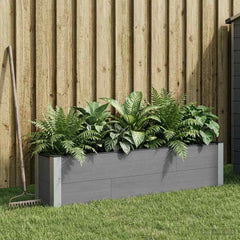 Garden Raised Bed WPC and Aluminium Grey Depth 30 cm 150 cm 36 cm