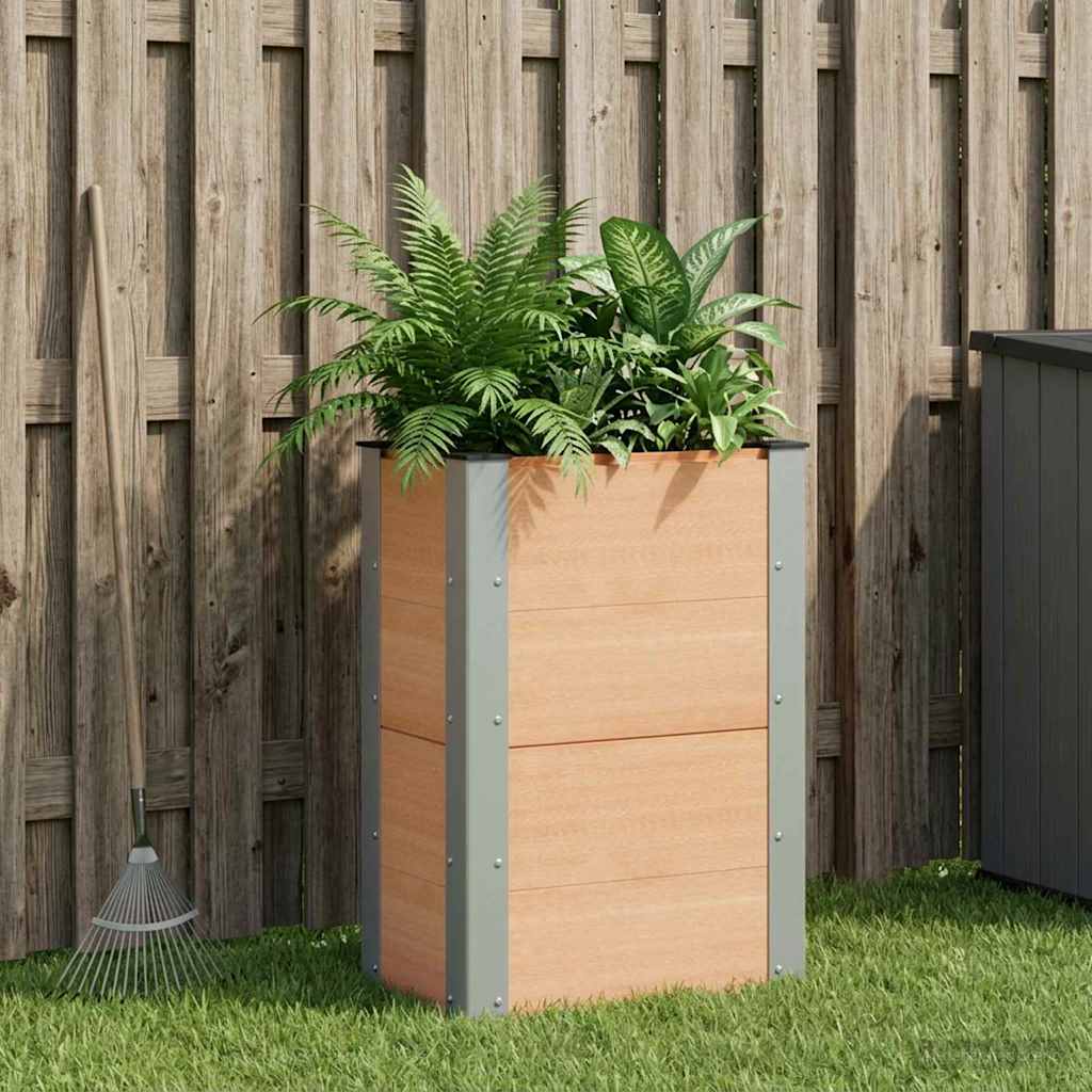 Garden Raised Bed WPC and Aluminium Brown Depth 30 cm 50 cm 72 cm