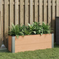 Garden Raised Bed WPC and Aluminium Brown Depth 30 cm 100 cm 36 cm