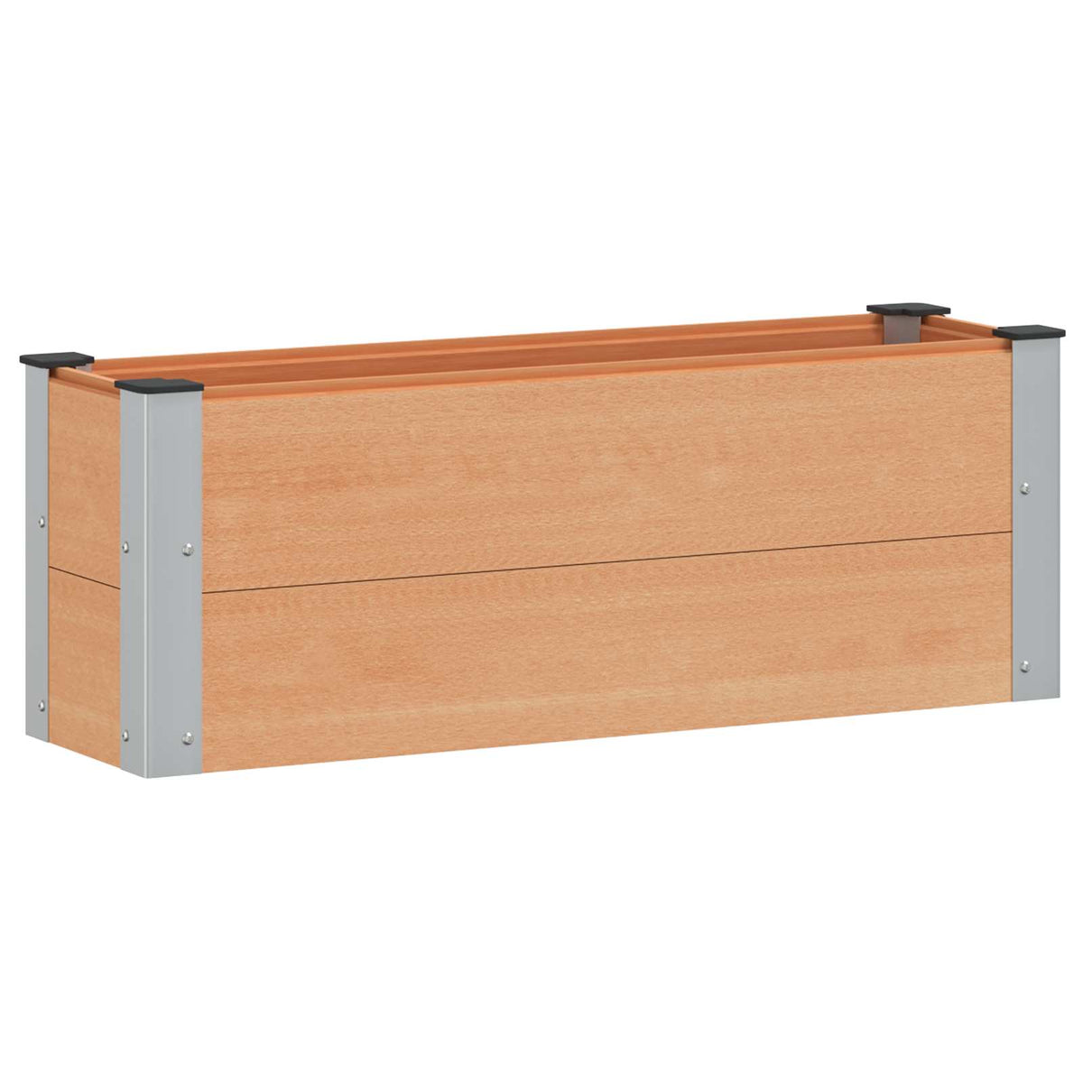 Garden Raised Bed WPC and Aluminium Brown Depth 30 cm 100 cm 36 cm