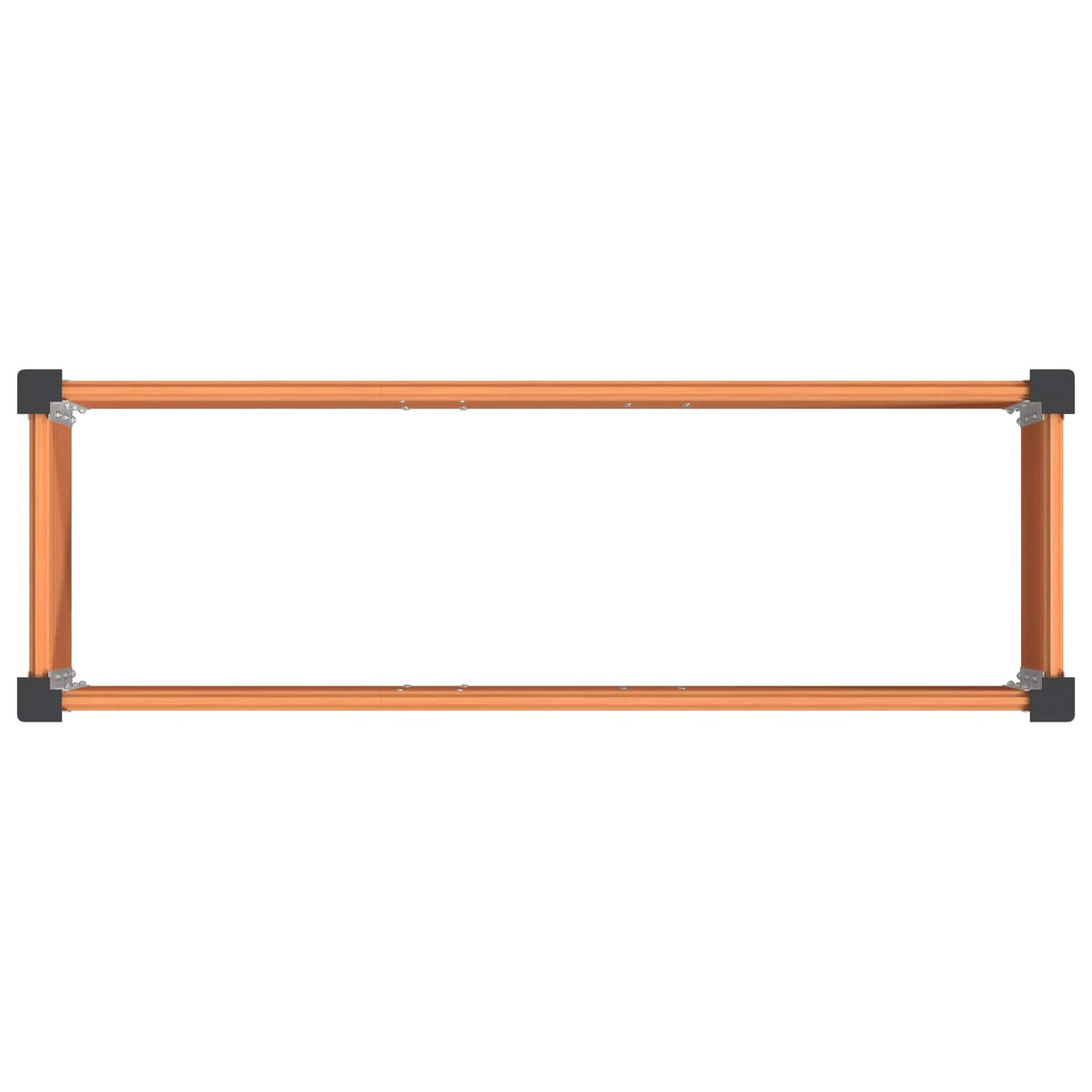 Garden Raised Bed WPC and Aluminium Brown Depth 30 cm 100 cm 36 cm