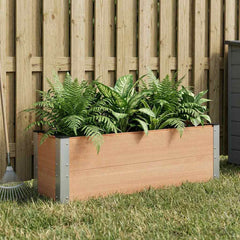 Garden Raised Bed WPC and Aluminium Brown Depth 30 cm 100 cm 72 cm