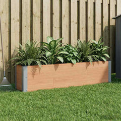 Garden Raised Bed WPC and Aluminium Brown Depth 30 cm 150 cm 36 cm