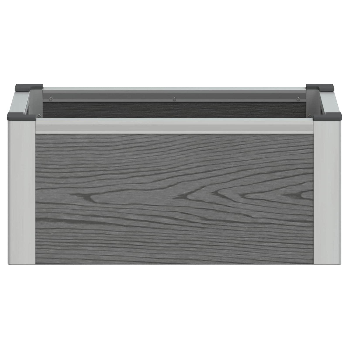 vidaXL Garden Raised Bed Grey 50 x 30 x 22 cm WPC and Aluminium 4