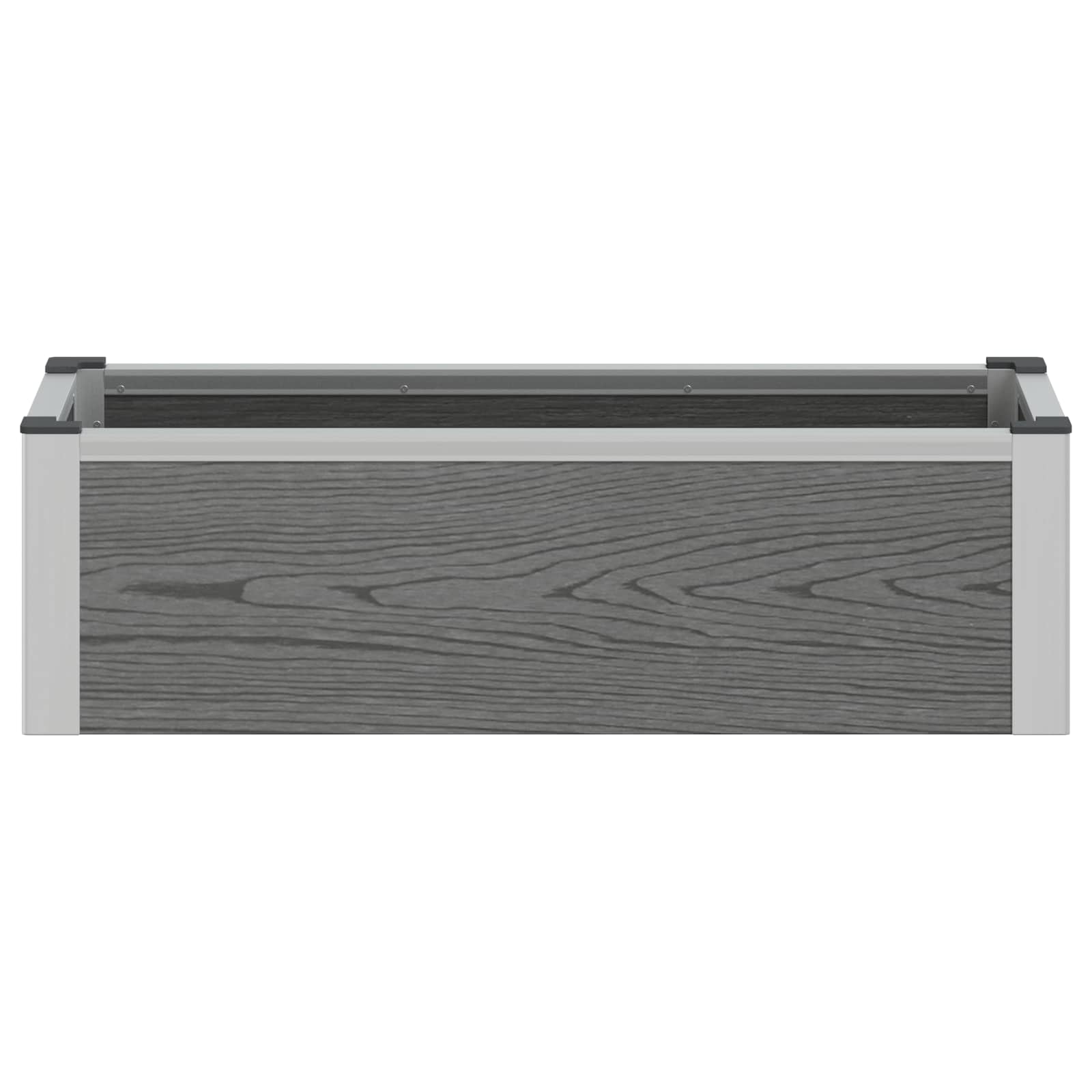vidaXL Garden Raised Bed Grey 75 x 30 x 22 cm WPC and Aluminium 4