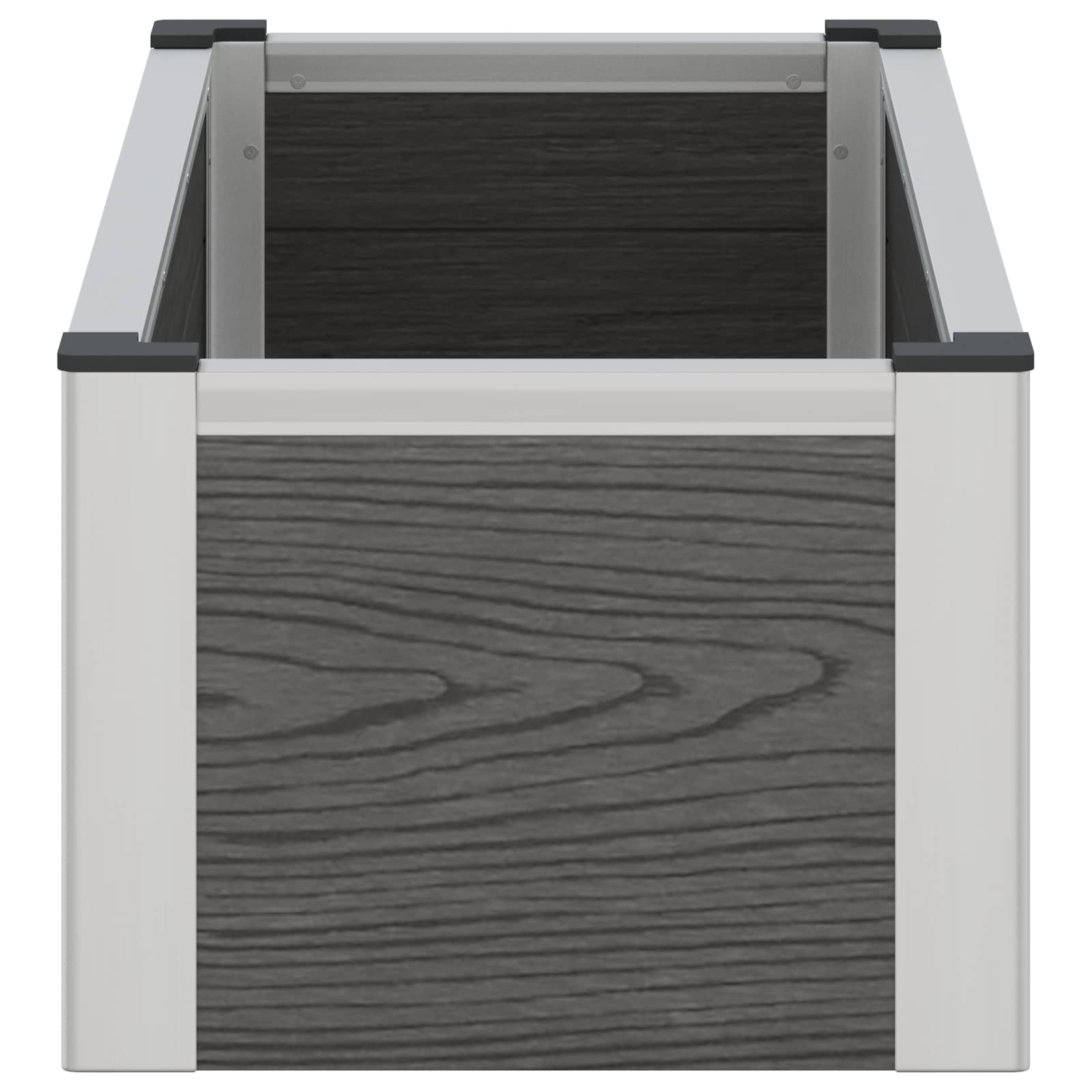 vidaXL Garden Raised Bed Grey 75 x 30 x 22 cm WPC and Aluminium 5