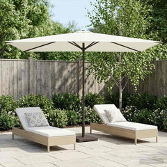 Garden Parasol Rectangular Polyester without Base Drop 3 m Cream 2 m