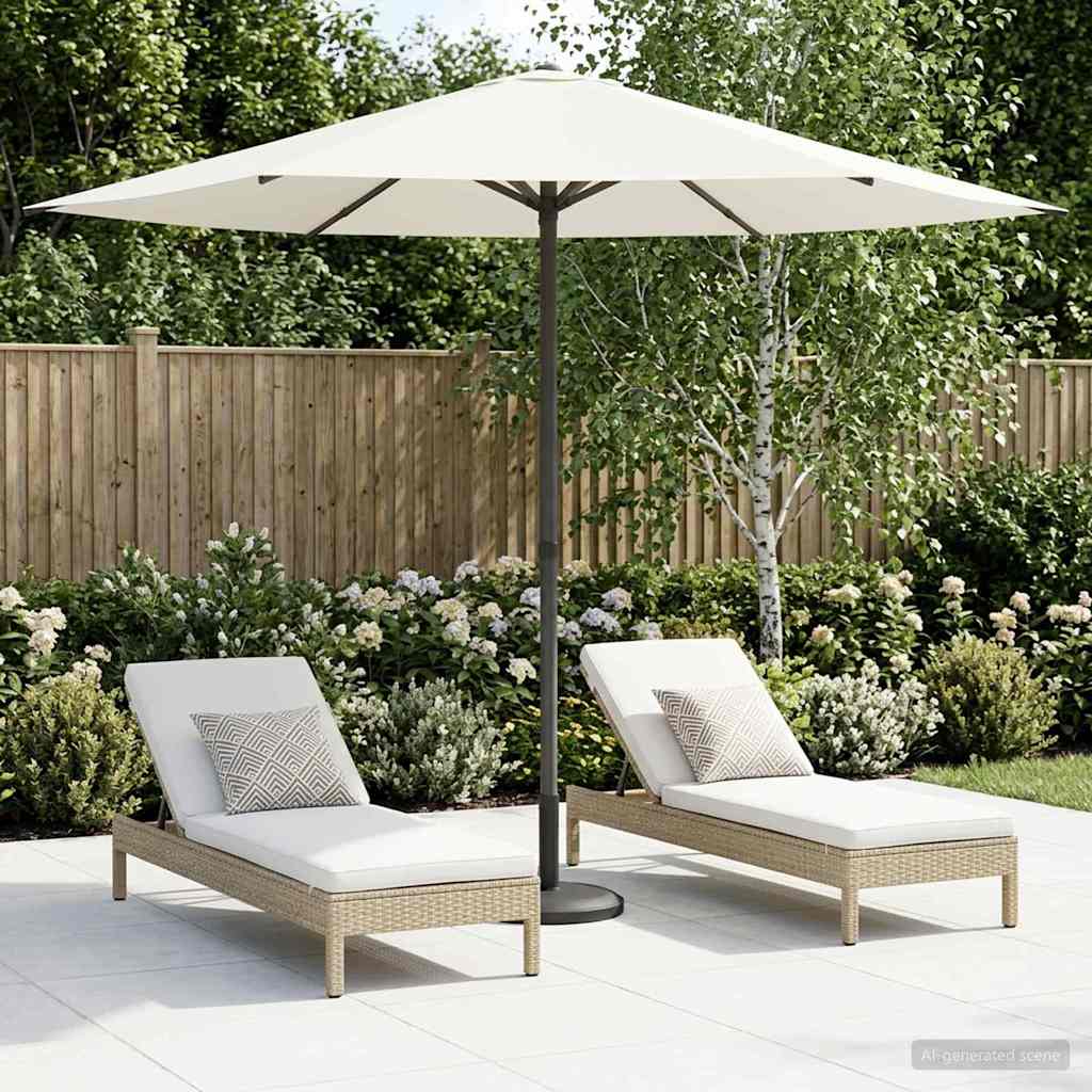 vidaXL Garden Parasol 230 x 230 cm Polyester Rectangular Cream 1