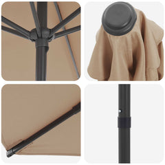 vidaXL Garden Parasol 230 x 230 cm Polyester Rectangular Taupe 5